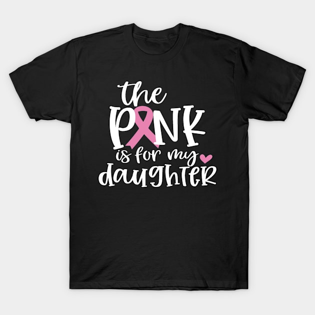 Breast Cancer Patient Gifts, I Dress Pink For My Daughter T-Shirt by hugandmug